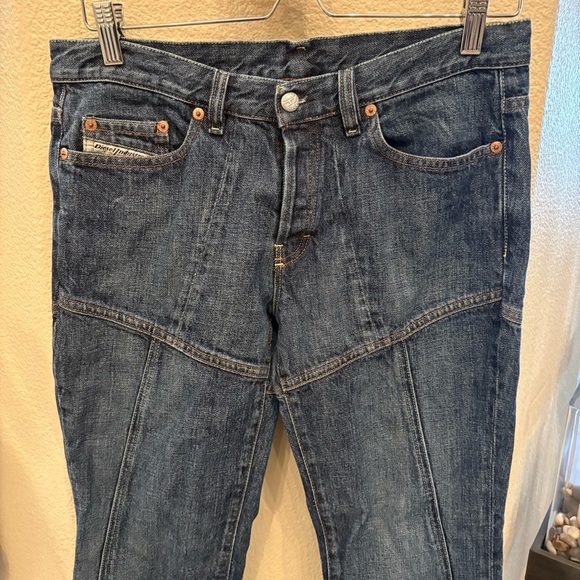 DIESEL Women Blue Button Fly Flared Boho Jeans Size 31-Fits Small-Made in Italy - Picture 2 of 10